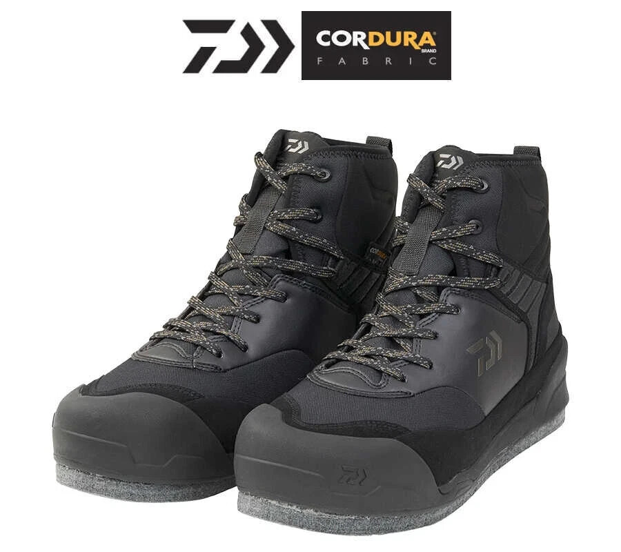 Daiwa Rock Shore Fishing Shoes Spike Felt Sole DS-2680-H Black New Daiwa Rock Shore Fishing Shoes Spike Felt Sole DS-2680-H Black New