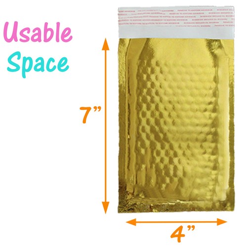 4x8" Teal, Gold, Rose Gold, Metallic Bubble Mailers, Padded Shipping Envelopes - Picture 43 of 63