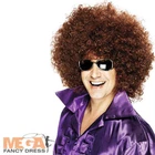 70s Huge Brown Afro Wig Adults Fancy Dress 1970s Groovy Disco Costume Accessory