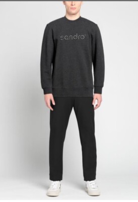 Sandro Paris  Retro Crew  Logo Sweater (M)