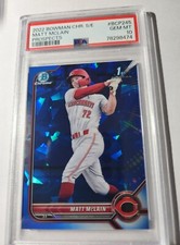 MATT McLAIN - 2022 BOWMAN CHROME PROSPECTS - SAPPHIRE EDITION REFRACTOR - PSA 10