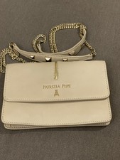 Patrizia Pepe Bag Leather Beige Gold Crossbody Clutch Purse Women Borse Rrp $450