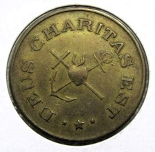 Deus Charitas Est 1 Franc Token - 30mm & 5.8 grams