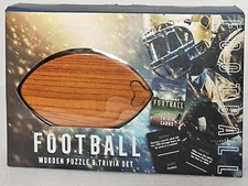 NFL Professor Puzzle Football Wooden Puzzle Trivia Set Total Sports Brainteaser