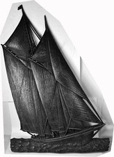 33" Vintage Dart Ind Plastic Guild Sailship Wall Decor Dreadnought 