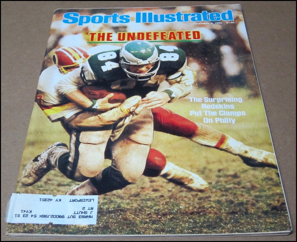 12/6/1982 Sports Illustrated Washington Redskins James Lofton Green Bay