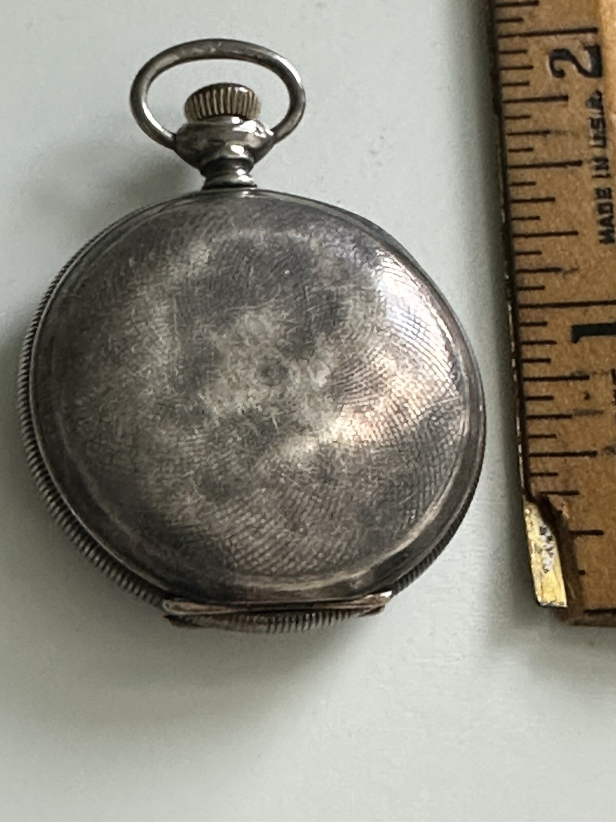 Antique Sterling Silver POCKET WATCH Keystone Case and WALTHAM 15 jewel