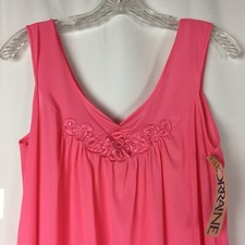VTG Lorraine Size S Womens Chemise Nightgown Nylon Full Length Coral Pink USA