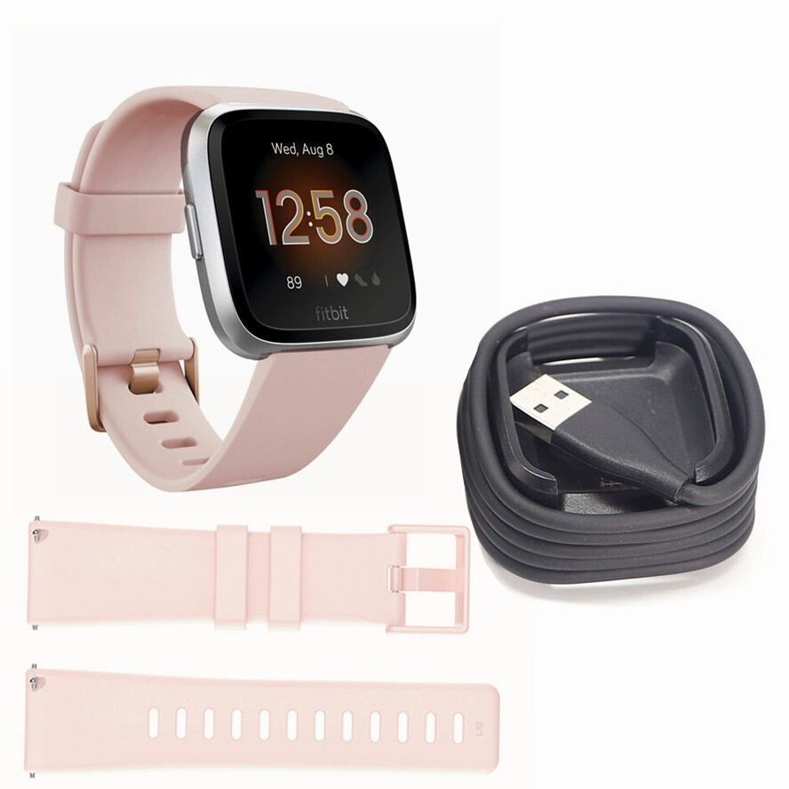 Fitbit Versa Lite Smartwatch with Heart Rate Monitor – Includes S&L Wristbands for Running & Activity Tracking-image