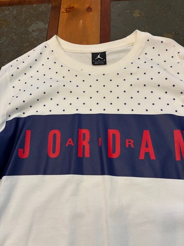 Air Jordan Shirt Men Sz L White L/S Crew Neck