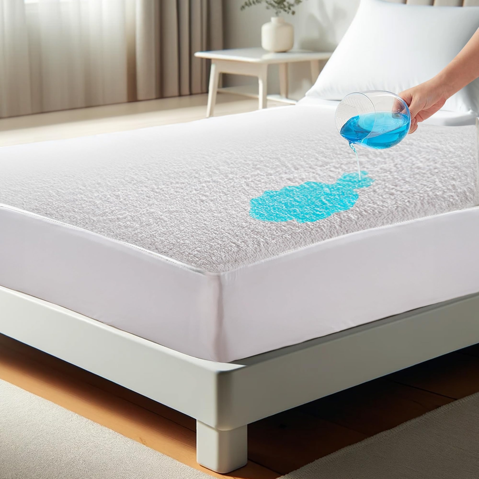 SummitSnooze Terry Cloth Mattress Pad Protector for Plush Comfort and Water Protection