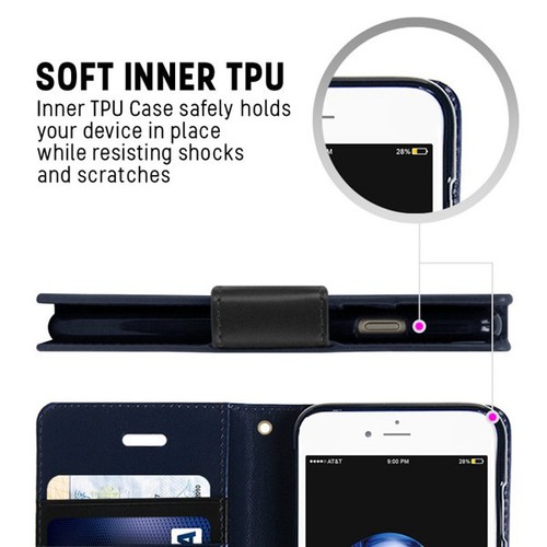 iPhone 7 / 8 Genuine Mercury Goospery SONATA Diary Stand Wallet Case Cover + SP - Picture 47 of 48