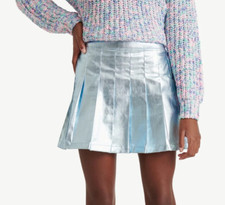 Justice Girls size L 12-14 Pleated Pleather Skirt