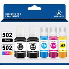 502 Ink Refill Bottles Work with ET-3760 ET-2760 ET-2850 ET-3830 ET-3850 ET-1...