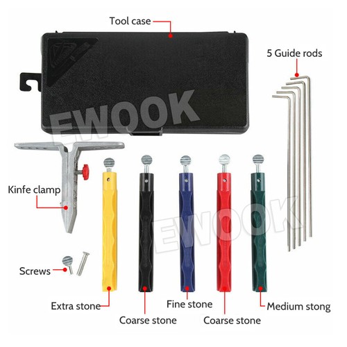 Knife Sharpener System Knife Sharpening Pro Knives Scissors 5 Stone Fix Angle - Picture 2 of 9