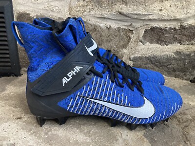 【L】NIKE Alpha Elite ブルーシグネチャー アメフト フッパン Nike Alpha Menace Elite 2 Men's Size 12 Blue Flyknit Football