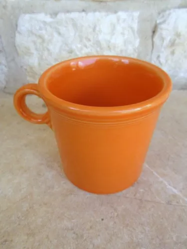 Fiesta Tangerine Ring Handled Coffee Cup/Mug Homer Laughlin Fiestaware