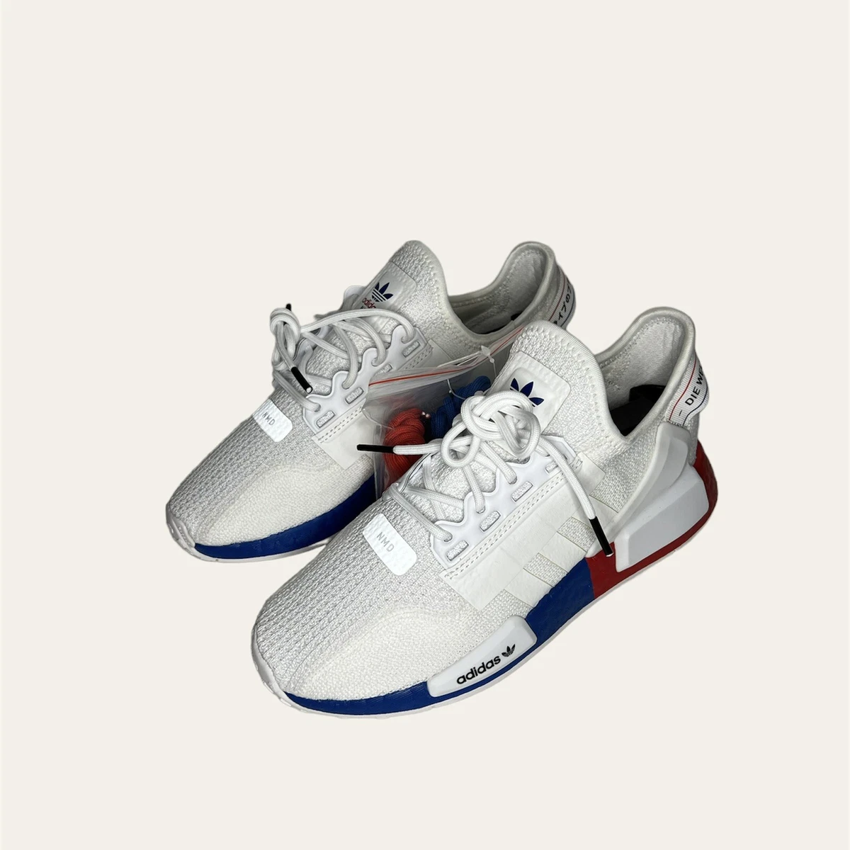 Bungalow eftertænksom modvirke Adidas NMD R1 V2 White Lush Red Blue | eBay