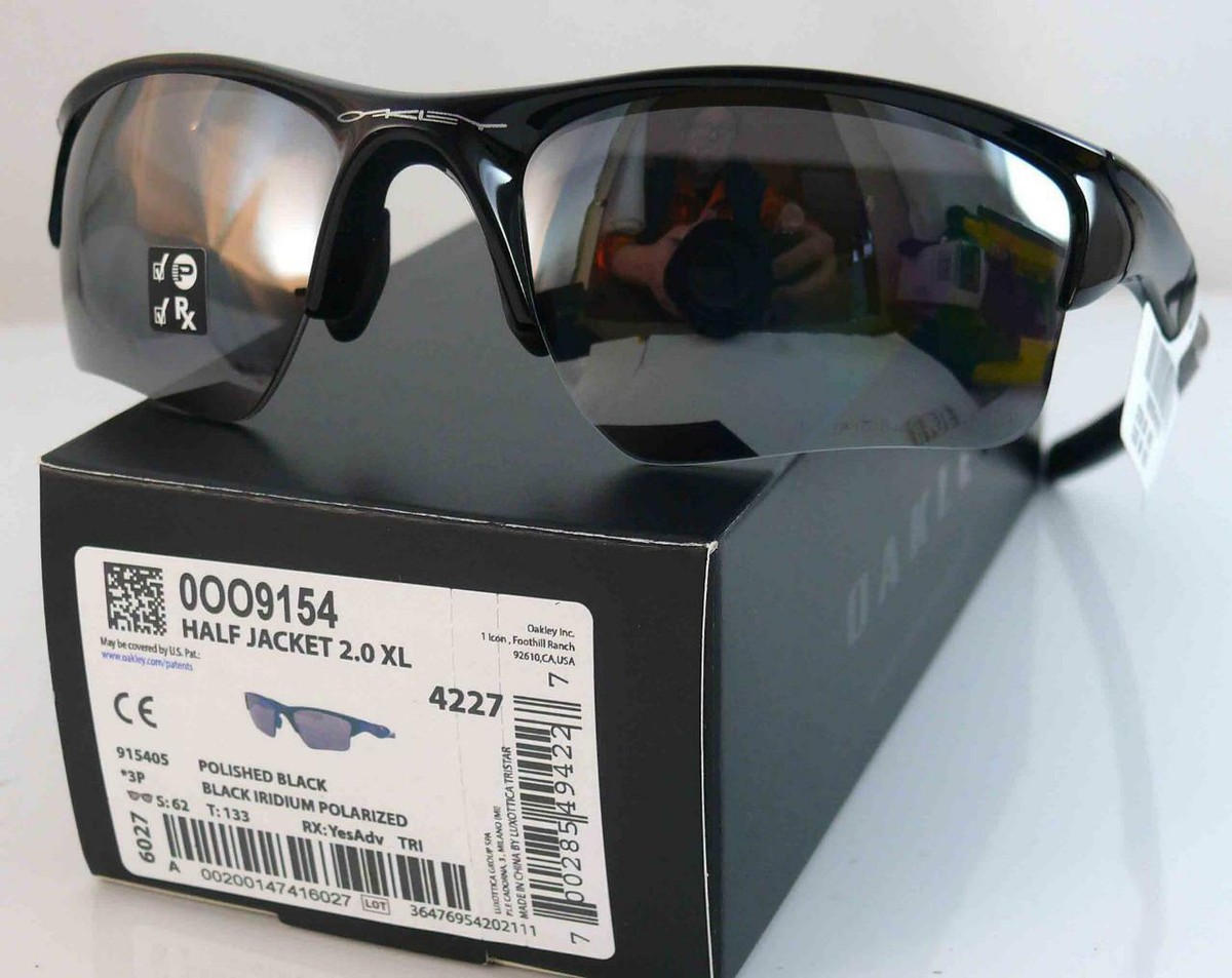 OAKLEY POLARIZED SUNGLASSES HALF JACKET 2.0 XL BLACK FR BLACK