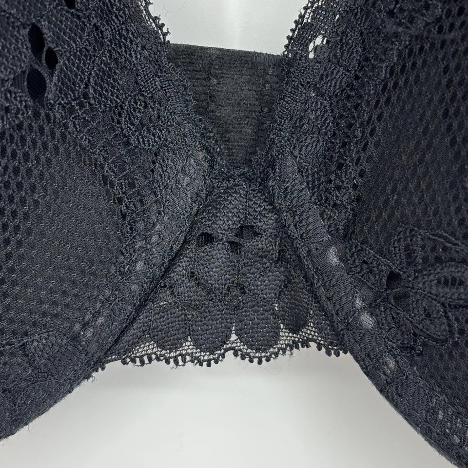 Jessica Simpson 40D 码钢圈文胸黑色蕾丝背部闭合可调节肩带 — 第 3/4 张图片