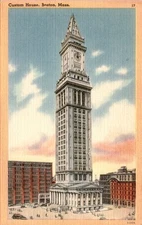 Custom House, Boston, Mass, Tichnor Quality Views, Tichnor Bros. Inc. Postcard