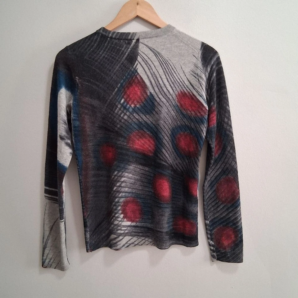 Cárdigan Suéter Brax Feel Good Cashmino Pluma Pavo Real Pequeño 36 Lana Cachemira Foto 4 de 4