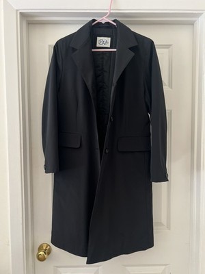 Drizzle D2 women s Size 8 Black Rain coat single breasted Lined inside 