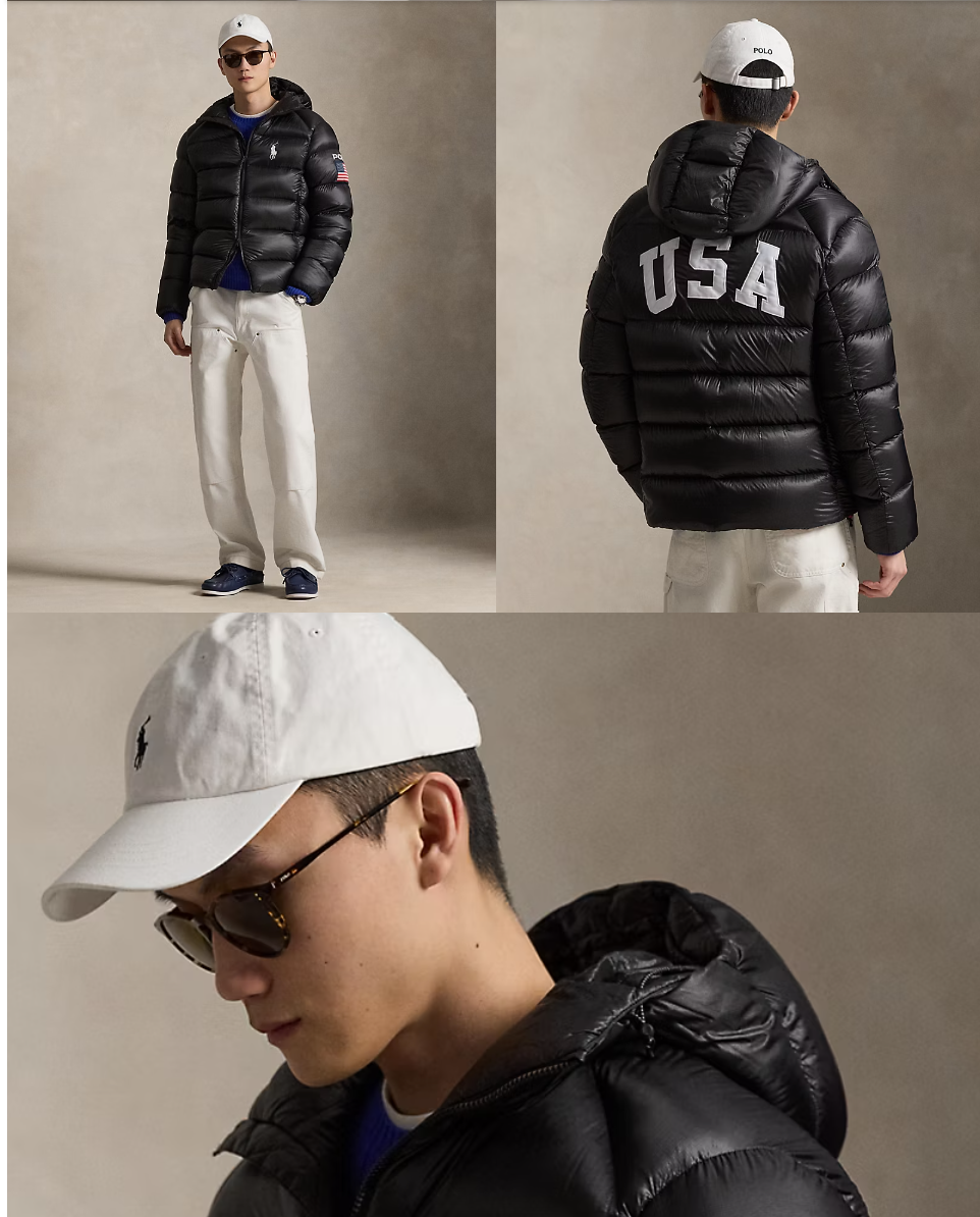 NWT Men's Polo Ralph Lauren The Hawthorne USA Flag Down Hooded