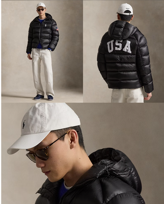 NWT Men's Polo Ralph Lauren The Hawthorne USA Flag Down Hooded