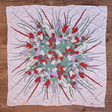 Anne Klein for Robinson  Golluber Vintage 100 Silk Floral Square Scarf Japan