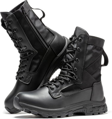 8 Inch Mens Lightweight Side Zip Tactical Boots, Comfortable  display picture 2