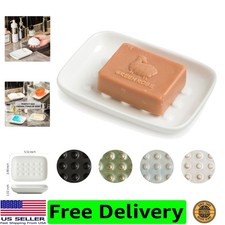 Soap Dish, Ceramic Soap Holder Shower Soap Dish for Bar Soap Sponge, Soap Sav...