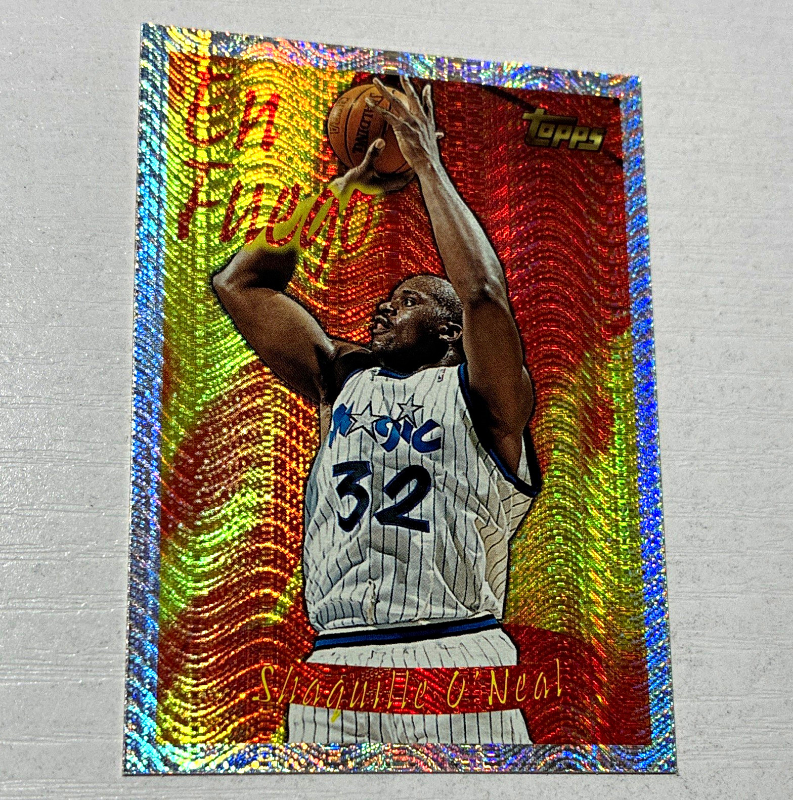 Topps 1996-97 Season's Best *En Fuego* Shaquille O'Neal *REFRACTOR *RAINBOW*HOLO