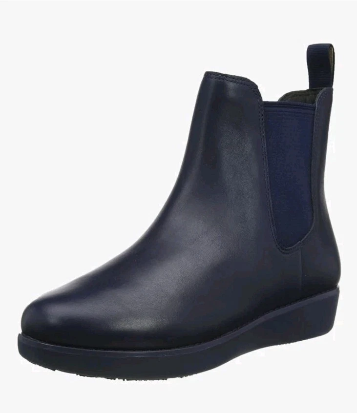 Botas Chelsea Fitflop Wmn'a Sumi de Cuero - Azul Marino Medianoche - Talla 9 EE. UU. - NUEVAS EN CAJA Foto 2 de 4