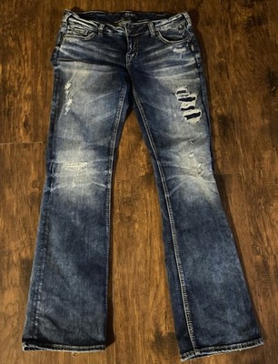 Silver Jeans Aiko Womens  30x32, Mid-Rise, Boot Cut, Denimotion
