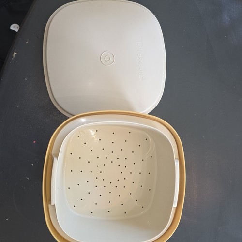 Vintage Tupperware Multi-Server 888 Vegetable Steamer Harvest Yellow 3pc Set
