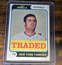 Topps 1974 Lou Piniella #390T Yankees Traded Major League Baseball MLB Card