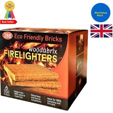 Odourless 288 Pack of Natural Firelighters: Perfect for Wood Burners & Campfires 0.10 per lighter