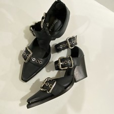 Jeffrey Campbell Emilia Buckle Cutout Boot Bl...