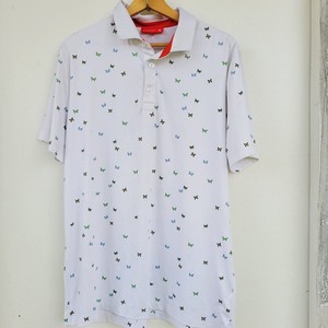 Redvanly Fullerton Butterfly Print Performance Polo White Size Large