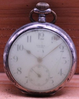 UNION ANCRE 800 SILVER MEN'S POCKET WATCH 47.5mm FOR REPAIR (IP)