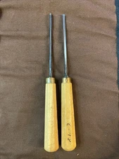2pc Straight Wood Carving Chisel/Gauge Tools Set #5 & #6 Vintage