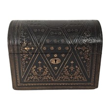 Victorian Moroccan Leather  Stationery Box Dome Top Parkins & Gotto c1860-1865