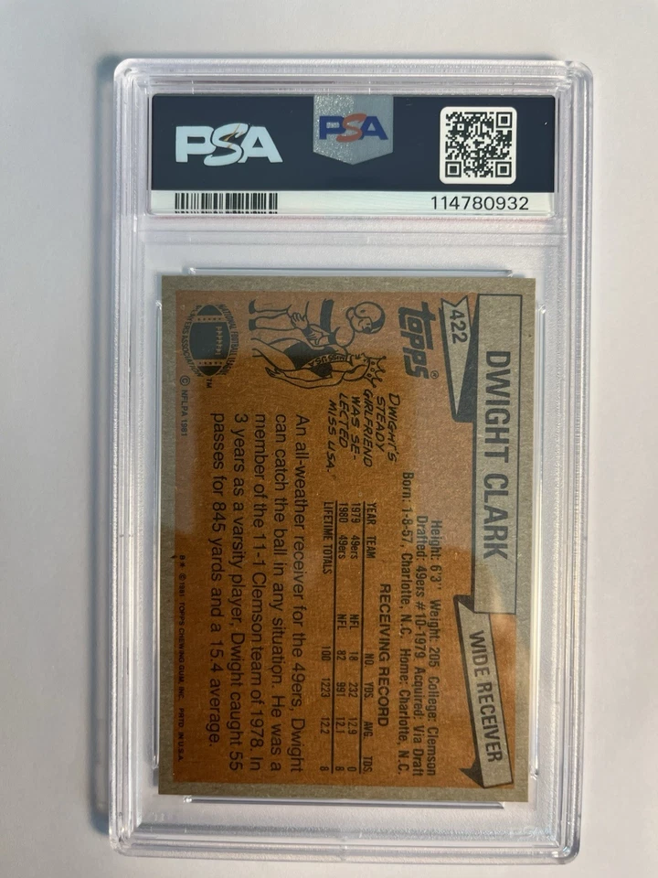 1981 Topps #422 Dwight Clark Rookie PSA 8‼️The Catch⭐️2 Super Bowl🏆NICE - Image 2 of 2