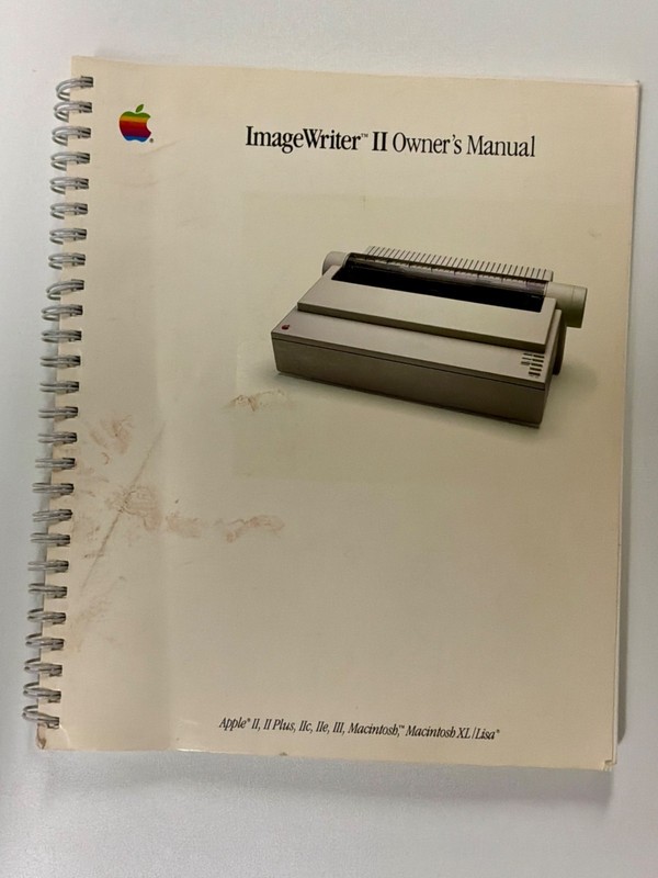Apple ImageWriter II Owner’s Manual 1985 Spiral Bound Vintage Apple Printer Book