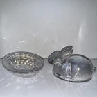 LE Smith Clear Glassware Keepsake Bunny Rabbit & Nest Covered Dish New in Box