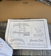 UNUSED 1994 CAMEL NEON SIGN ~ logo with "Genuine Taste" - box measures 29x31x11