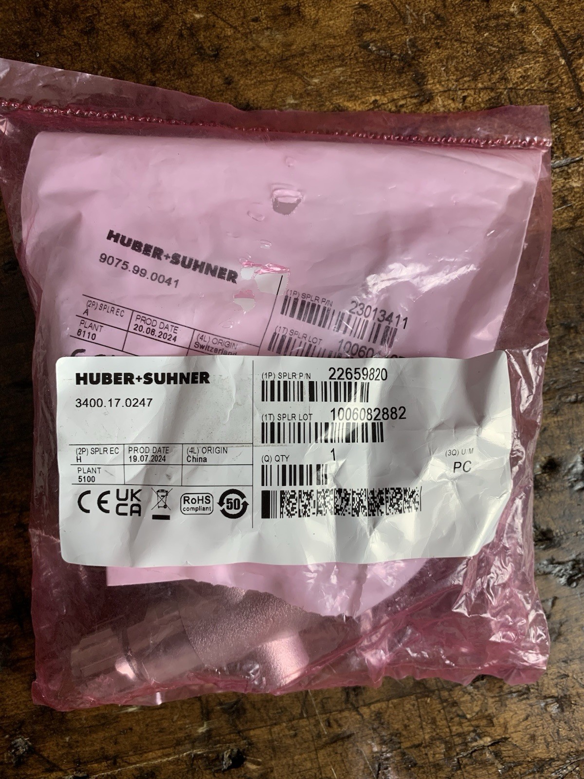 HUBER SUHNER INC COAXIAL SURGE PROTECTOR DEVICE 3400.17.0247