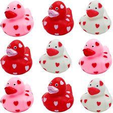 24 Pack Valentines Day Rubber Ducks - Bulk 2" Heart Themed Duckies for Jeep Duck