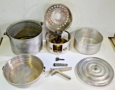 Estufa de campamento Optimus SVEA 123 de colección y juego de cocina de aluminio Sigg / SVEA de 6 piezas Suecia